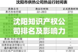 沈阳知识产权公司排名及影响力深度解析